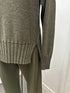 Rabens Saloner Jagged split sweater saoirse burnt olive